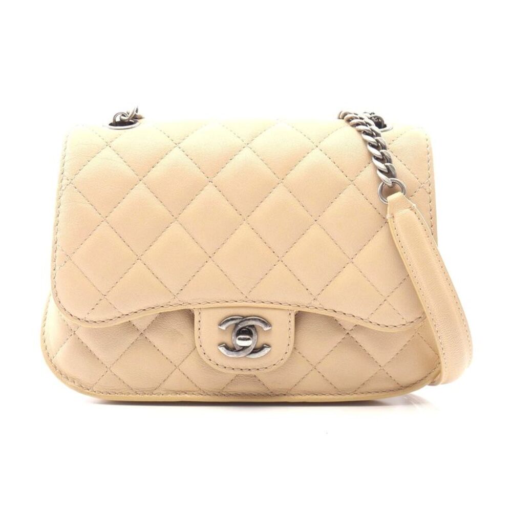 Chanel Caviar Skin Shoulder Bag Beige